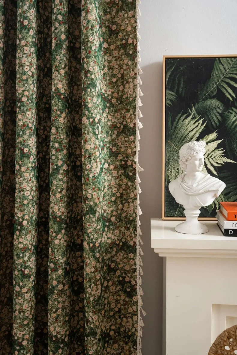 French Vintage Floral Tapestry Curtain