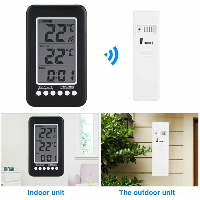 Outdoor Temperature Thermometer Wireless  Wireless Outdoor Thermometer  Sensor - Household Thermometers - Aliexpress