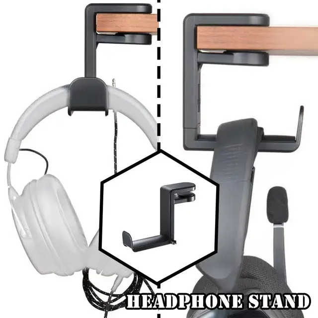 Support Mural Pour Casque/écouteurs - Fixation Adhésive Ou Vis - Pour Bureau, Studio, école - Noir Ou Blanc