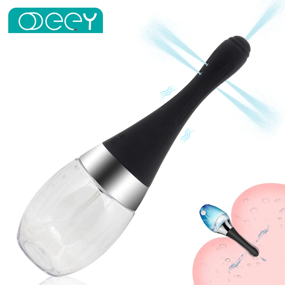 Automatic Anal Cleaning Douche Silicone Enema Container Tool_voghion.com