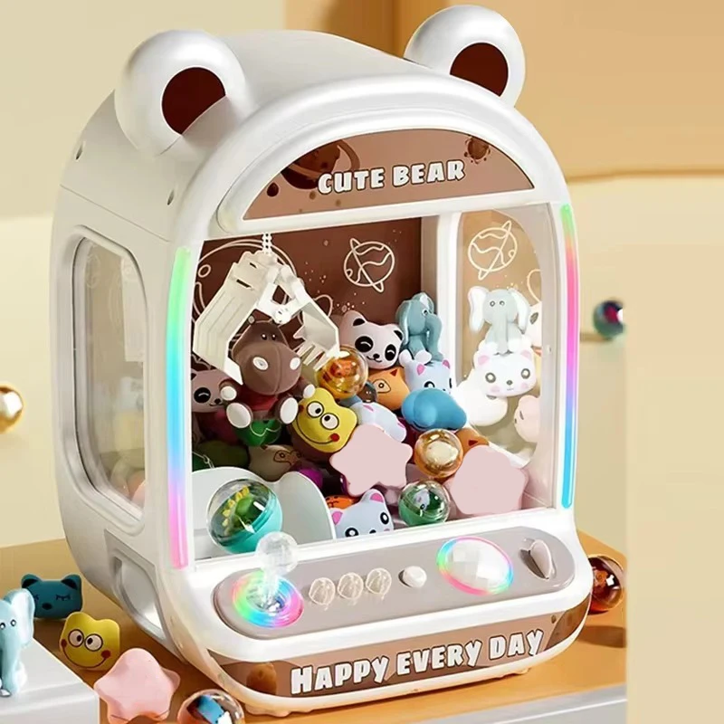 DIY Automatic Doll Machine Kids Coin Operated Play Game Mini Claw Catch Toy Crane Machines Music Doll for Christmas gifts claw catch toy clip doll machine