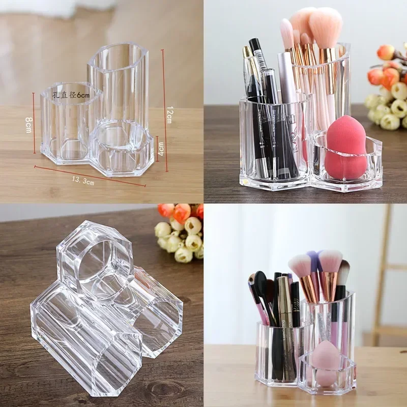 Transparent Acrylic Makeup Organizer Cosmetic Brush Storage Box for Eyebrow Pencil Lipstick Nail Polish Plastic Beauty Egg Case 3