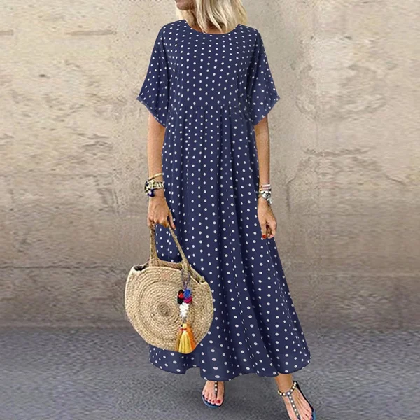 Boho Maxi Dress Vintage Print Summer Half Sleeve Loose Dress Casual Plus Size Female Long Dress Big Swing Dresses Robe Vestidos summer dresses for women Dresses