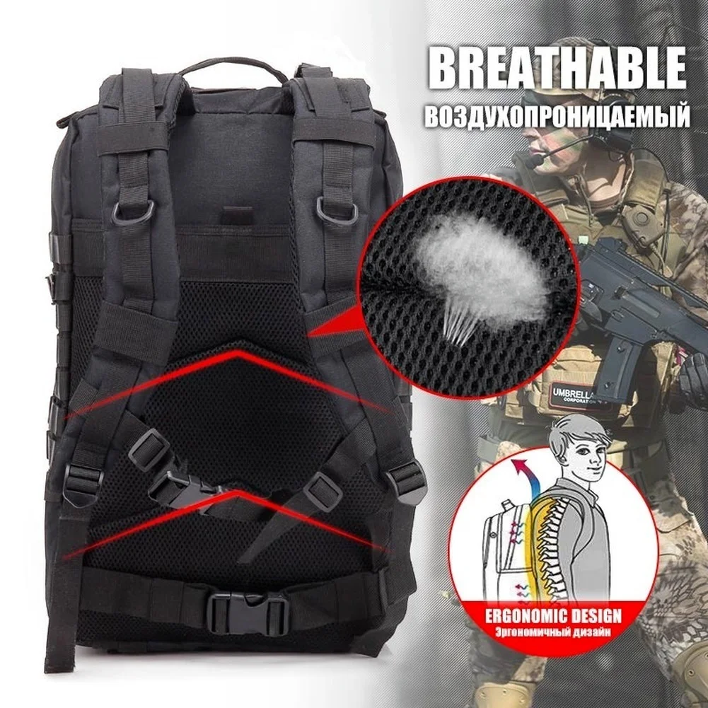 25L/45L Tactical Mochila Camping & Outdoor Backpack Large Molle Hiking Backpacks Bags Business Men Backpack