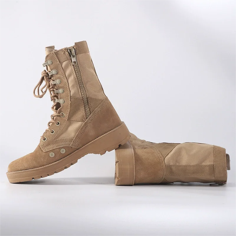 Men's Work Shoes Military Desert Boots Outdoor Sports Combat Lightweight Non-Slip Wear-Resistant Hiking High-Top Tactical Botas