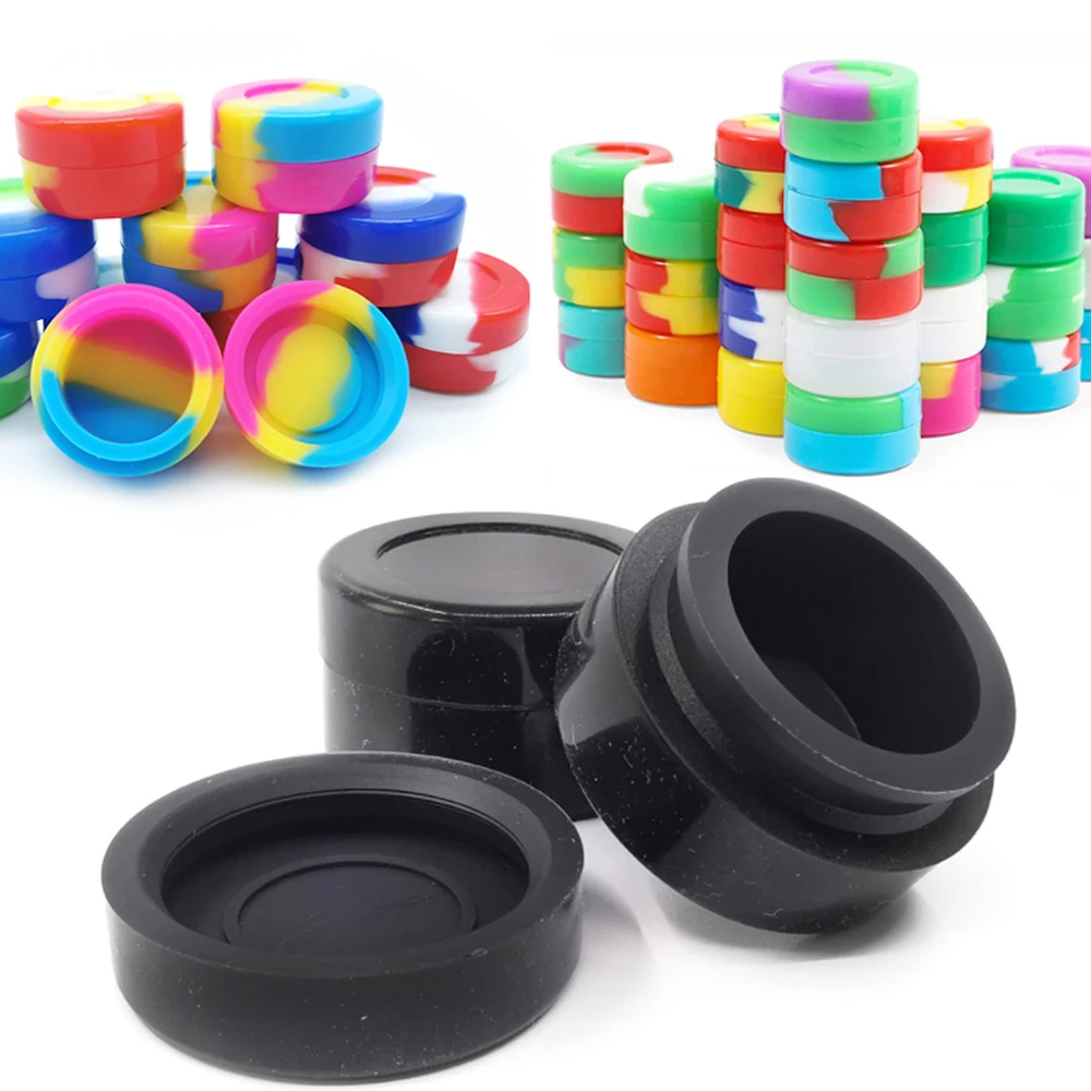 50Pcs 1ml Wax Oil Containers Mini Storage Box Silicone Assorted Colors  Freeshipping