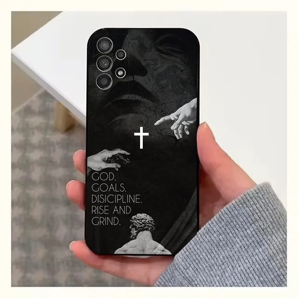 Spiritual Journey Black Silicone Phone Case - Inspirational Verse Design