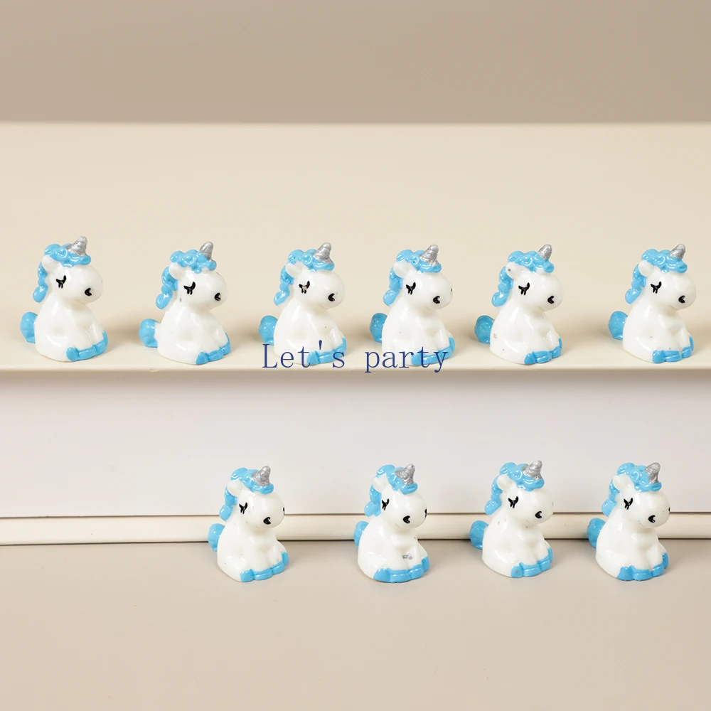 Set of 12 Colorful 3D Resin Unicorn Figurines for Miniature Terrariums and Garden Decor