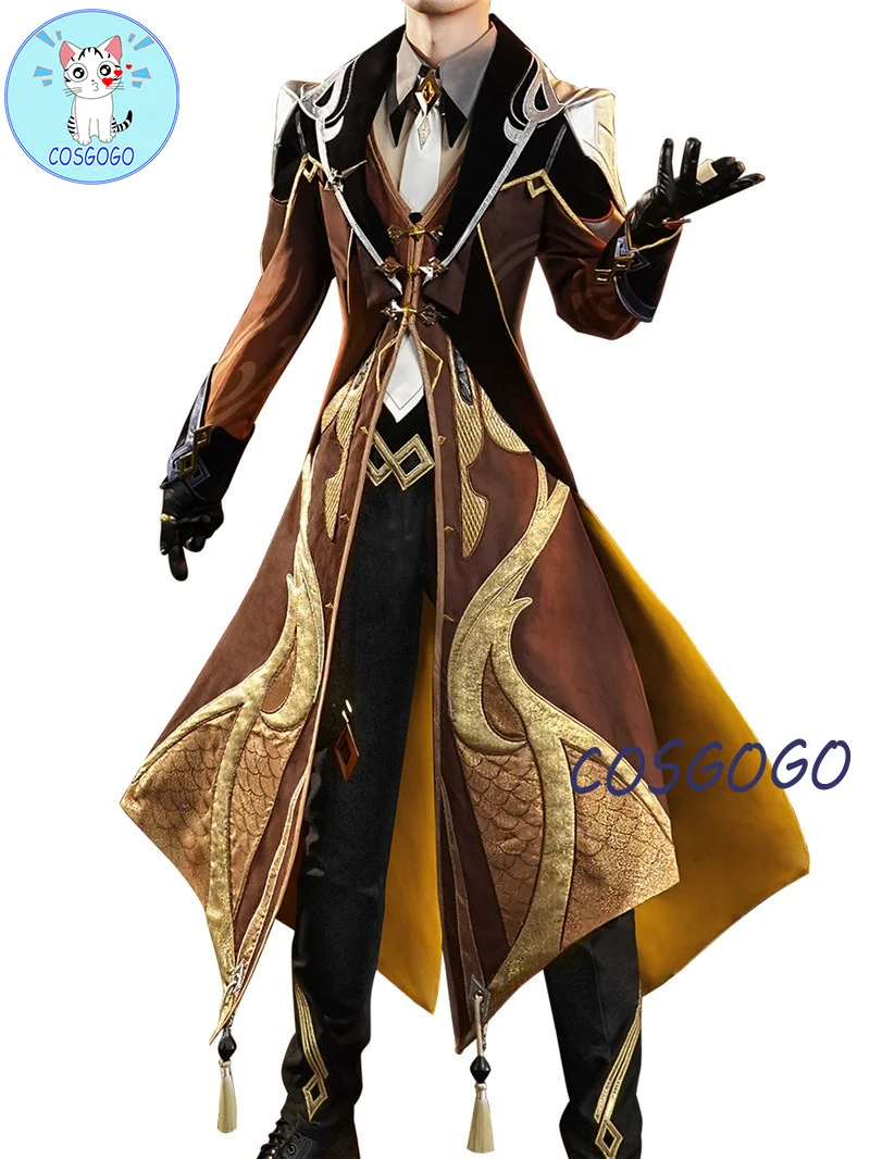 

Hot Game Genshin Impact Zhongli Cosplay Costume Rex Lapis Morax Battle Uniform Male Activity Party Role Play Clothing S-XXL New