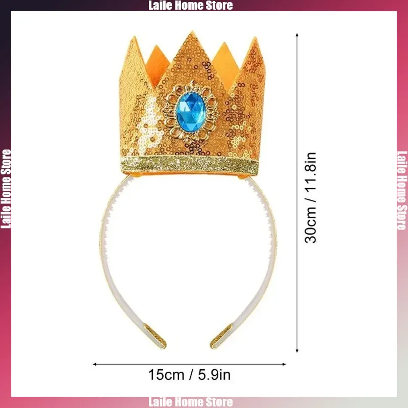 4pcs/set Princess Peach Cosplay Prop Decorative Accessories Crown Gloves Earwear Set Party Carnival Holiday Dress Up Girls Gifts