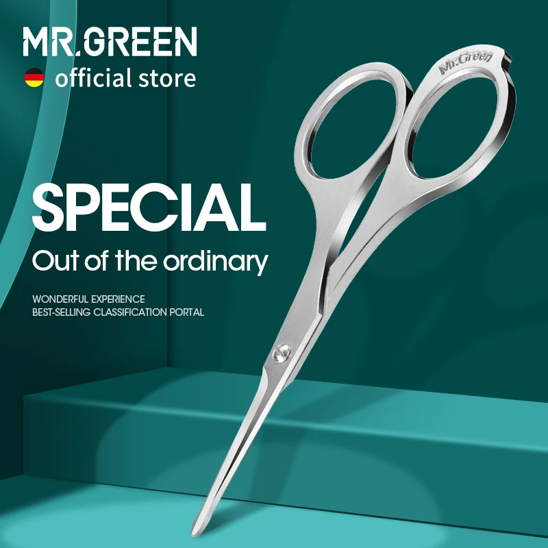 MR.GREEN Nose Hair Scissor Makeup Scissors Surgical Grade Stainless Steel Face fine Hair Removal Tools With Rounded tips nose hair scissors facial hair scissors stainless steel scissors hair scissors