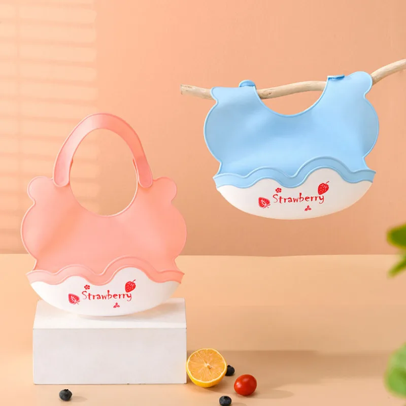 Waterproof Soft Baby Silicone Bibs Cute Kids Girl Boy Adjustable Children Bib Baby Lunch Feeding Stuff for Children