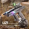 2024 Hot Sale Electric continuous firing UZI water gun pulse linkage chamber flame special effect children's water play toy 1