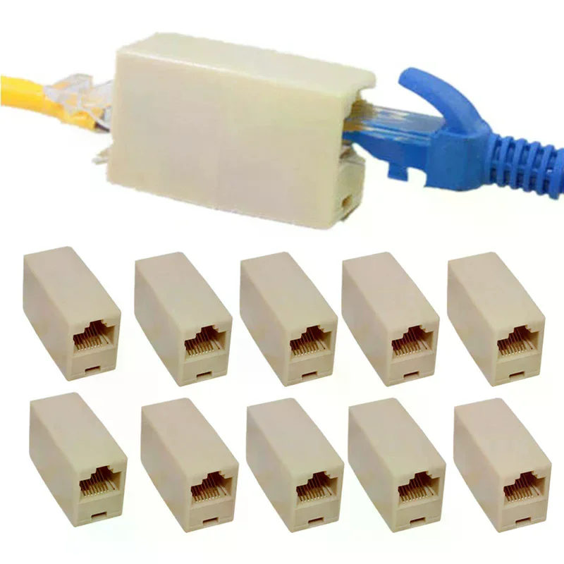 /&/RJ45 암-암 네트워크 이더넷 LAN 케이블 조이너 커넥터 새 제품 10개