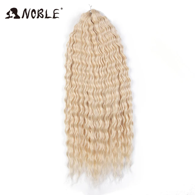 Noble Synthetic Hair Cosplay Water Wave 24Inch Twist Crochet Hair Braid Hair Ombre Blonde Pink Deep Wave Braiding Hair Extension 613