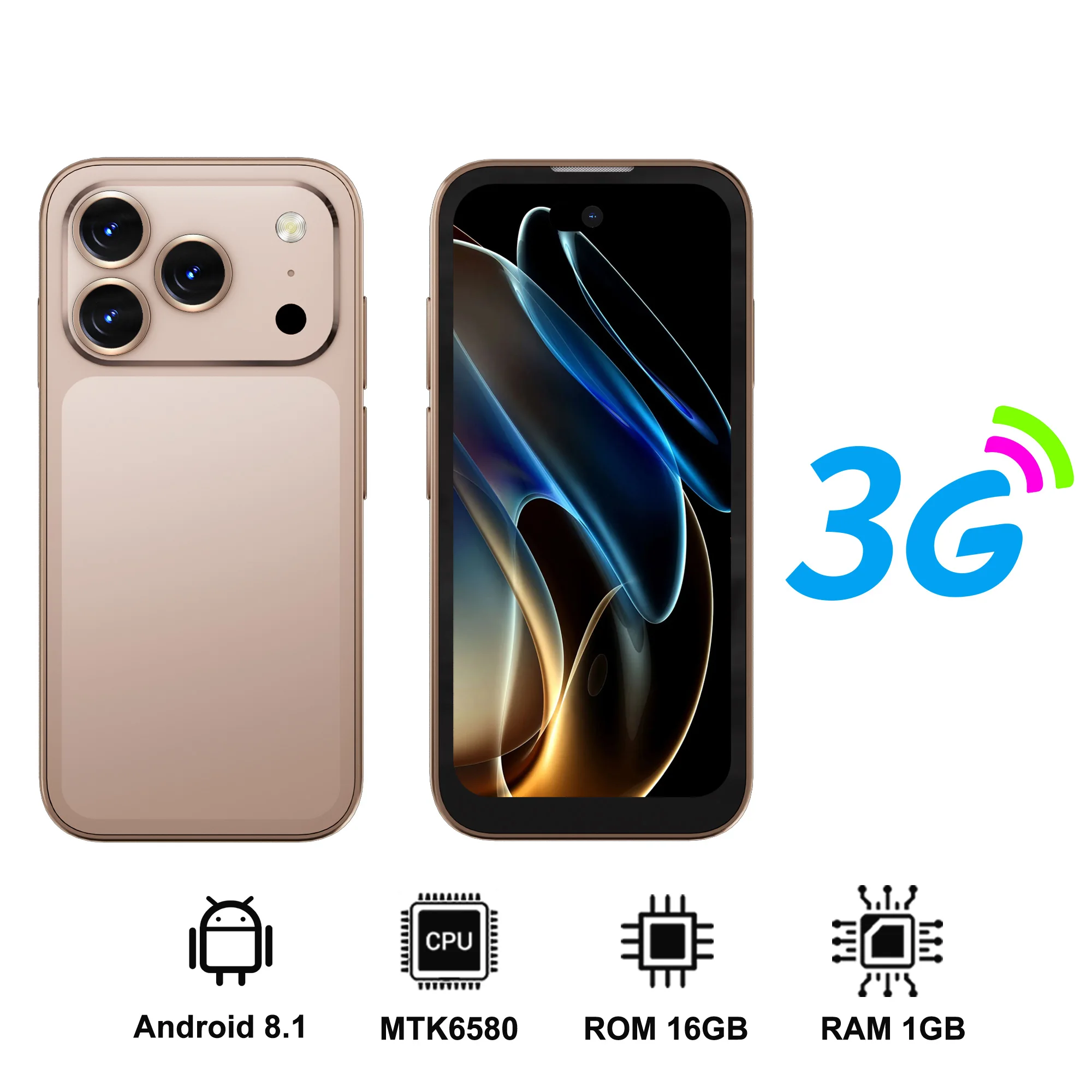 טלפון חכם מיני SERVO 17 PRO MAX עם מסך מלא בגודל 3.75 אינץ', תמיכה ב-3G WCDMA, שני כרטיסי סים, GPS, פתיחה באמצעות זיהוי פנים, מערכת הפעלה אנדרואיד, טלפון נייד חכם קטן.