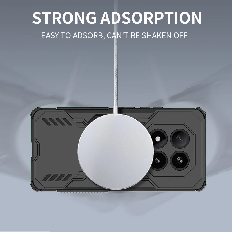 Shockproof Hybrid Dual Layer Magnetic Ring Stand Case with Slide Cover