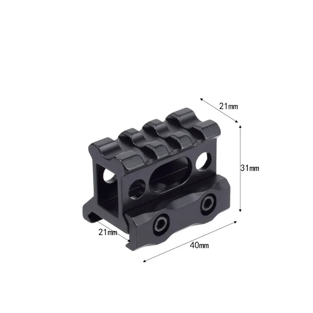 Picatinny Riser Mount Scope Riser Mount Scope Mount Adapter Rail Adapter Picatinny Rail Accessories Tactical 3slot RMR Holographic Red Dot T1 Height Increasing Metal Guide 20mm Sight Bracket Base for Hunting Flashlight Optics