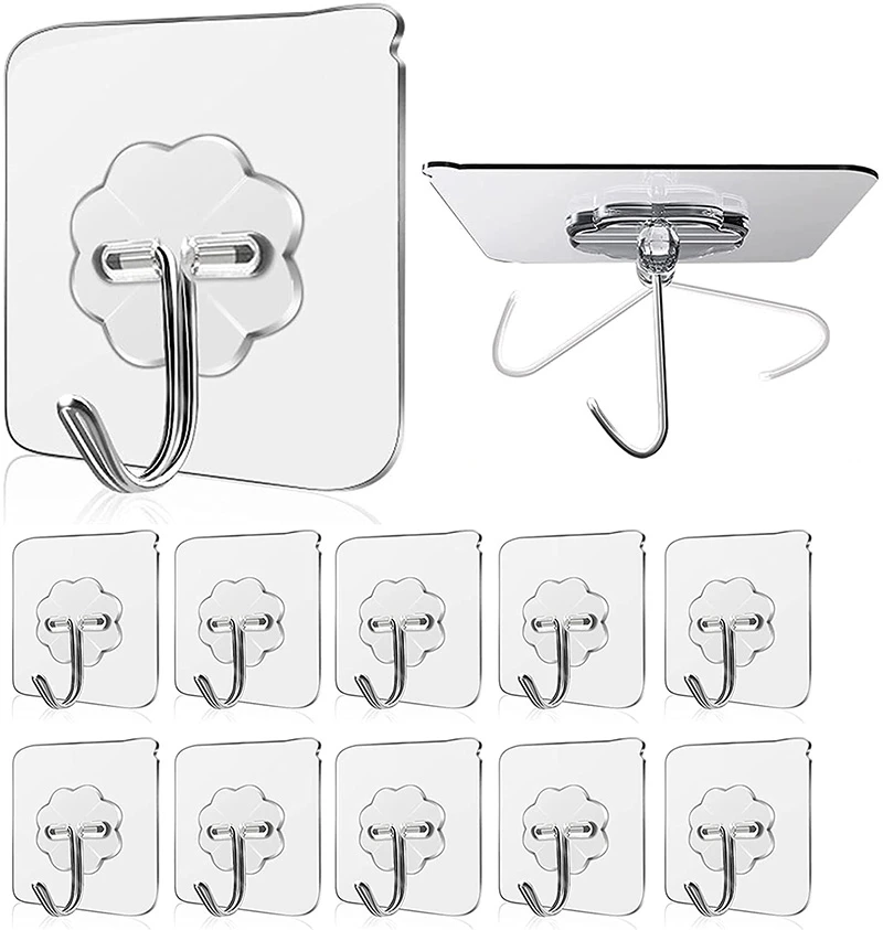 Transparent Wall Hooks Heavy Duty Wall Hook Adhesive Hooks Waterproof