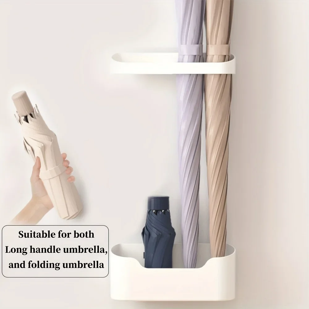 Wall Mounted Umbrella Holder Nail Free Fastener Style Multi-Functional Household Umbrella Storage Rack,sun umbrella holder
