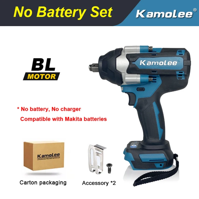 Kamolee DTW700 1800 N.M Torque 21V 6.0Ah Brushless Electric Impact ...