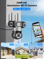 ICsee caméra IP PTZ sans fil 8K 15MP 3 lentilles 3 écrans 9MP 4K Audio bidirectionnel WiFi caméra de Surveillance de sécurité CCTV extérieure 2