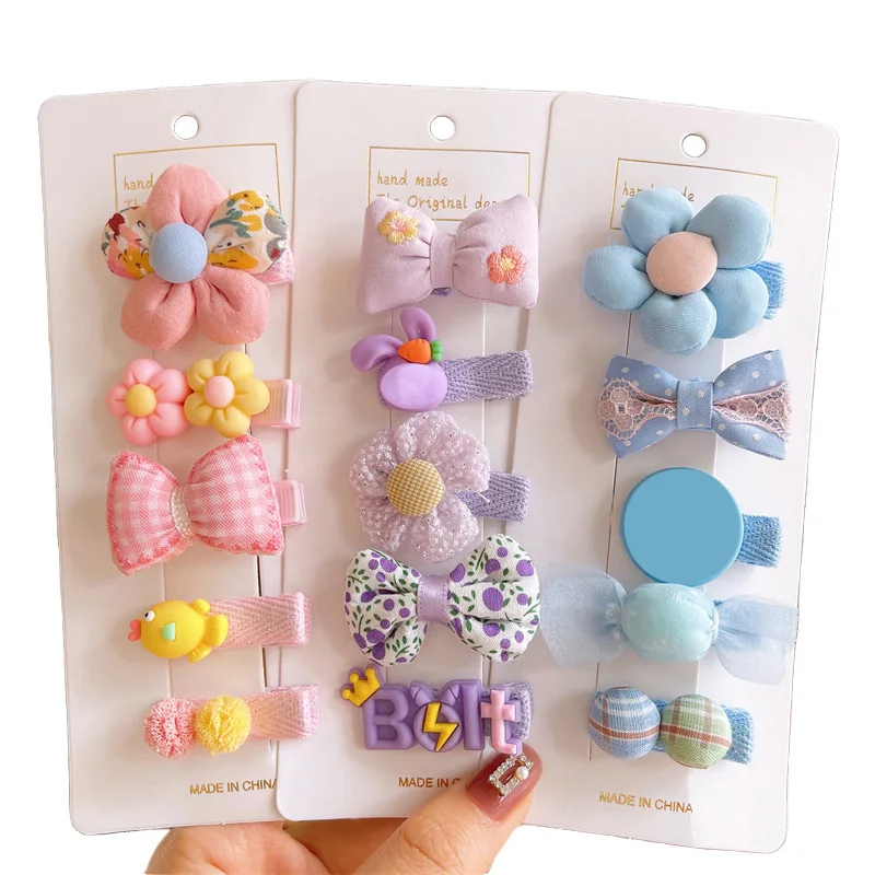 5Pcs Baby Hairpins Kids Girl Hair Accessories Cute Children Hair Clip for Girls Gift Flower Bows Kids Hairclip