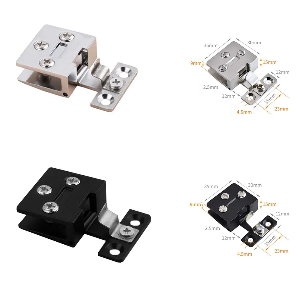 Description Picture 2 of itemHigh Quality Cabinet Hinges Door Hinge Bathroom Durable Black / Silver Zinc Alloy Cabinet Gate Clamp Cupboard Display