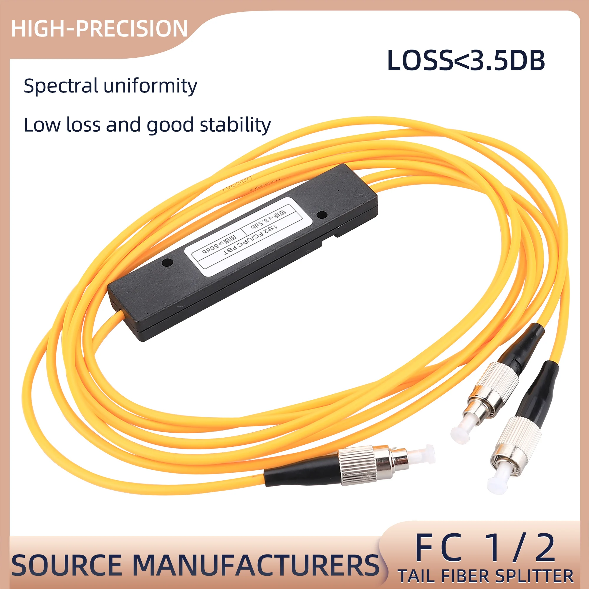 

Telecom PLC Cassette 1x2 Fiber Optical Splitter with FC Compact Optic Splitter Planar Waveguide Connector