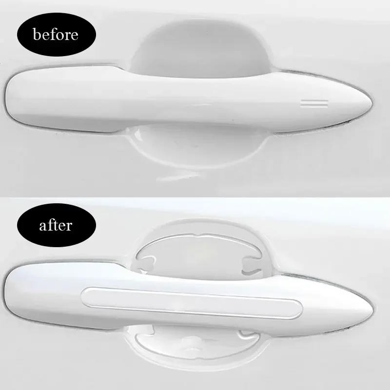 Clear Protective Car Stickers - Scratch-Resistant Door and Mirror Guards, Set of 4/8