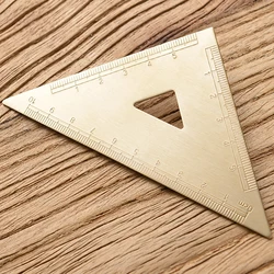 Vintage Brass Measuring Tool Set - Stylish Rulers & Protractor (Right Angle)