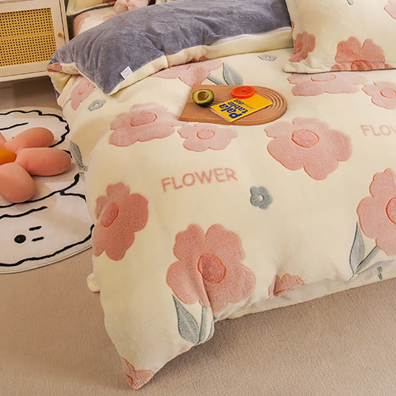Plush Winter Fleece Duvet Cover - Ultra-Warm Double-Sided Velvet Quilt Cover
