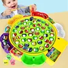 Electric Musical Rotating Fishing Toy Children Board Play Fish Game Outdoor Sports Educational Toys For Boys Girls 1