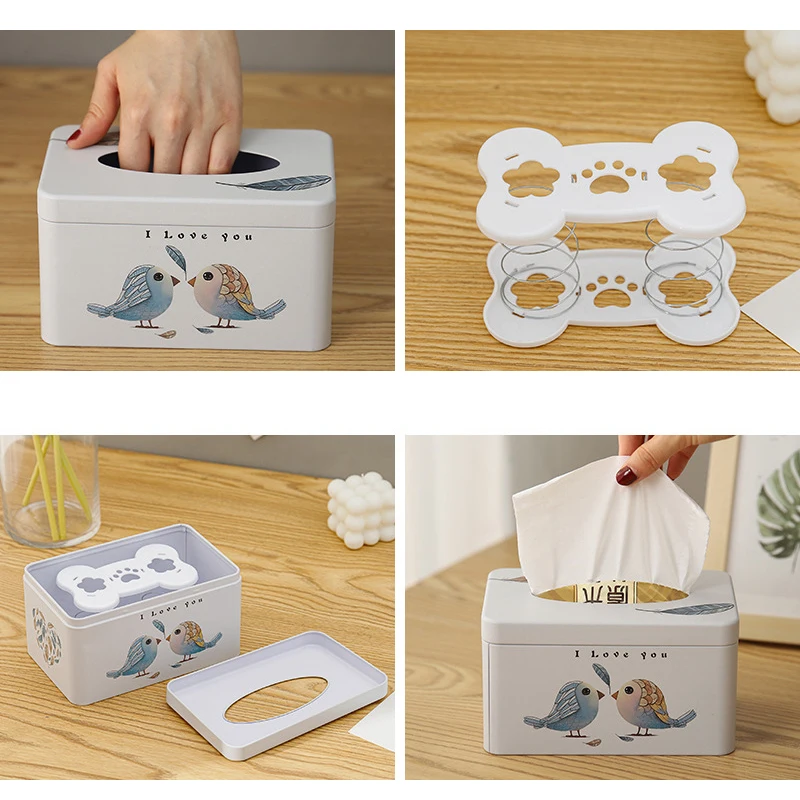 Creative Spring Holder Tissue Box Automatic Lift Spring Loaded Tissue Box Tissue Spring Bracket Car Tissue Box Spring Holder
