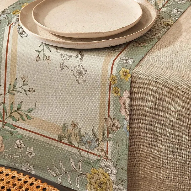 Floral Mandala Boho Polyester Table Runner - Cottagecore Dining Room Decor
