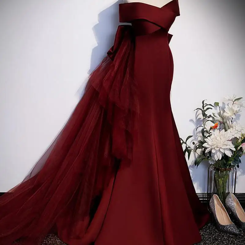 Mermaid Quinceanera Dresses Shoulder Evening Dresses Big Bow For Prom Princess Party Gowns Vestido Customized