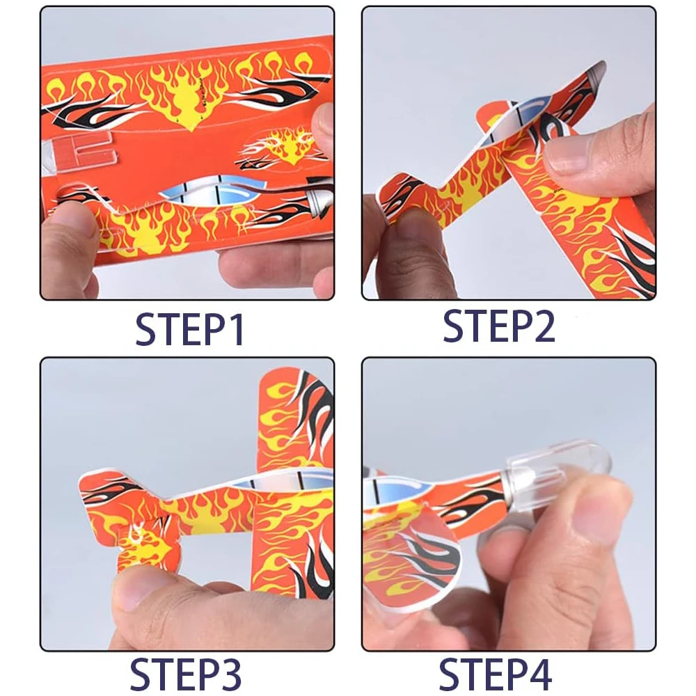 Foam Glider Planes - DIY Hand Tossed Flying Airplane Toy for Boys' Birthday Party Favors and Outdoor Fun