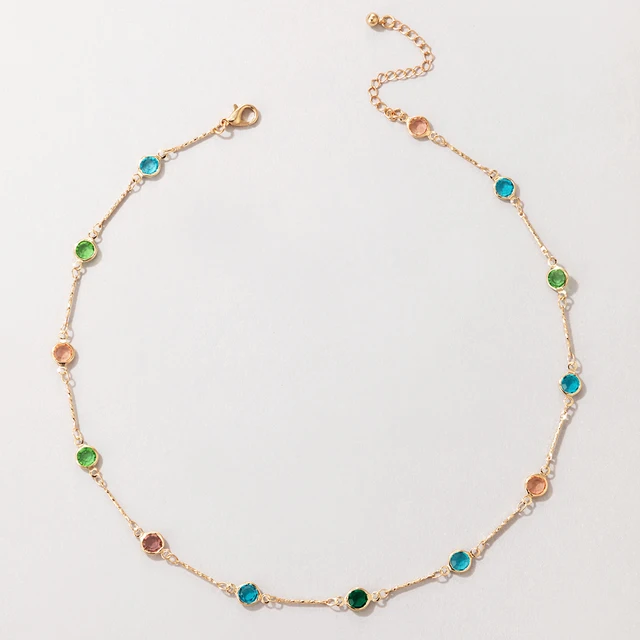 Tocona Bohemian Colorful Beaded Necklace for Women Charms Tassel Clavicle Chain Chockers Handmade Party Jewelry collares B31203 15633-colour