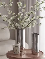 Flower Vase Decorative Centerpiece For Home or Wedding SUS304 Stainless Steel, 9" Tall (Silver) 1