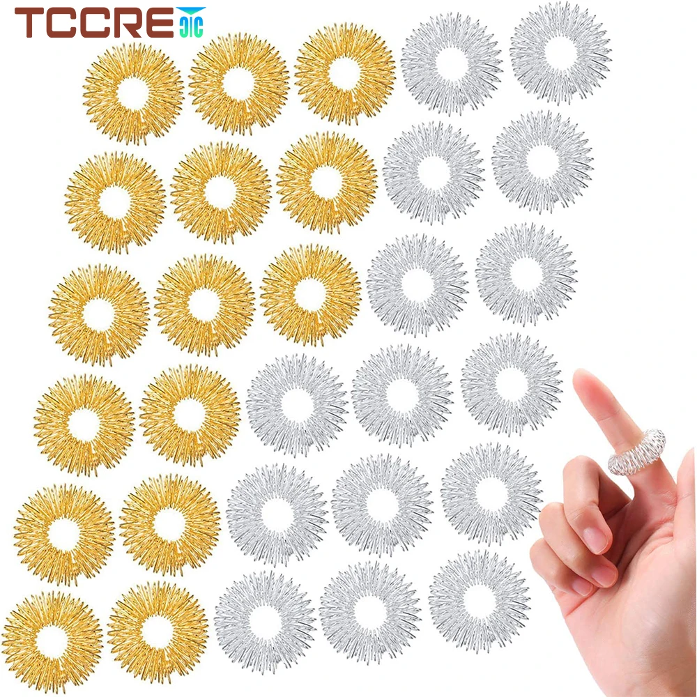 30Pcs/Set Finger Massage Ring Acupuncture Hand Health Care Body Massages Relieve Fatigue Increase Immune Relaxing Tools