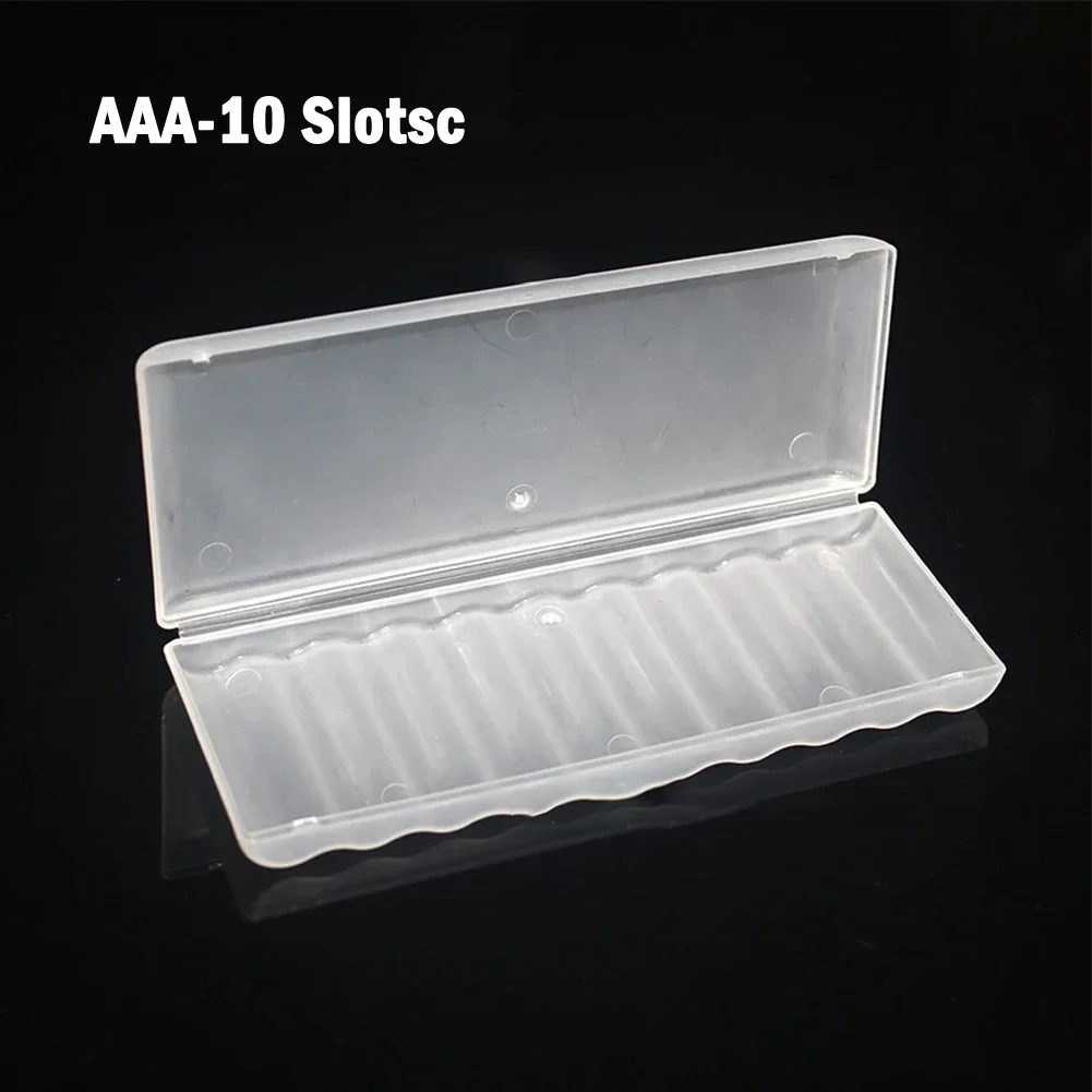 Battery Storage Box 10 Slots Cover Holder For AA AAA Batteries 1pc tool storage box plastic tool box parts storage box storage organizer box parts organizer