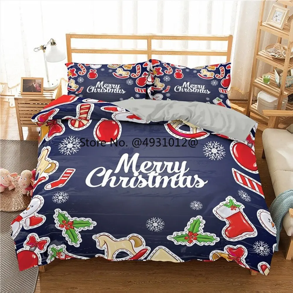 

Luxury Bedding Sets Twin Full Queen Size 3D Merry Christmas Duvet Cover With Pillowcases Bed Set Beautiful Bedclothes