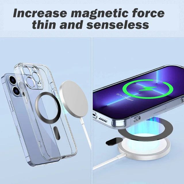 Universal Magnetische Metallplatte Ring für Magsafe Wireless Ladegerät  Eisenblech Aufkleber Magnet Auto Telefon Halter für Iphone 13 12 11