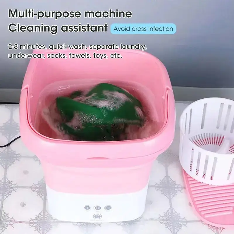 4.5L Mini Folding Washing Machine For Clothes Socks Underwear Portable  Laundry Machine With Drying Centrifuge Home Appliances - AliExpress