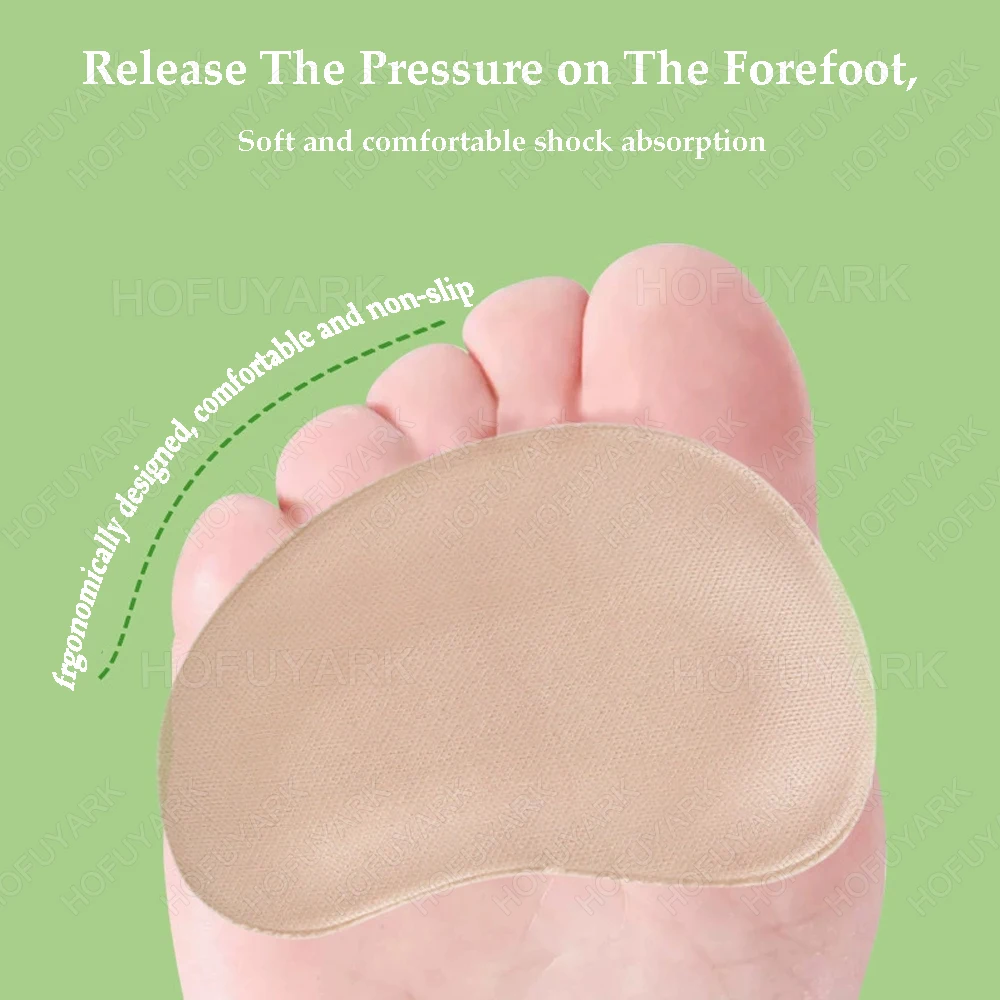 4pcs Sponge Forefoot Insert Pads for Man Slippers Woman High Heels Sandals Pain Relief Non-Slip Foot Pads for Shoes Too Big