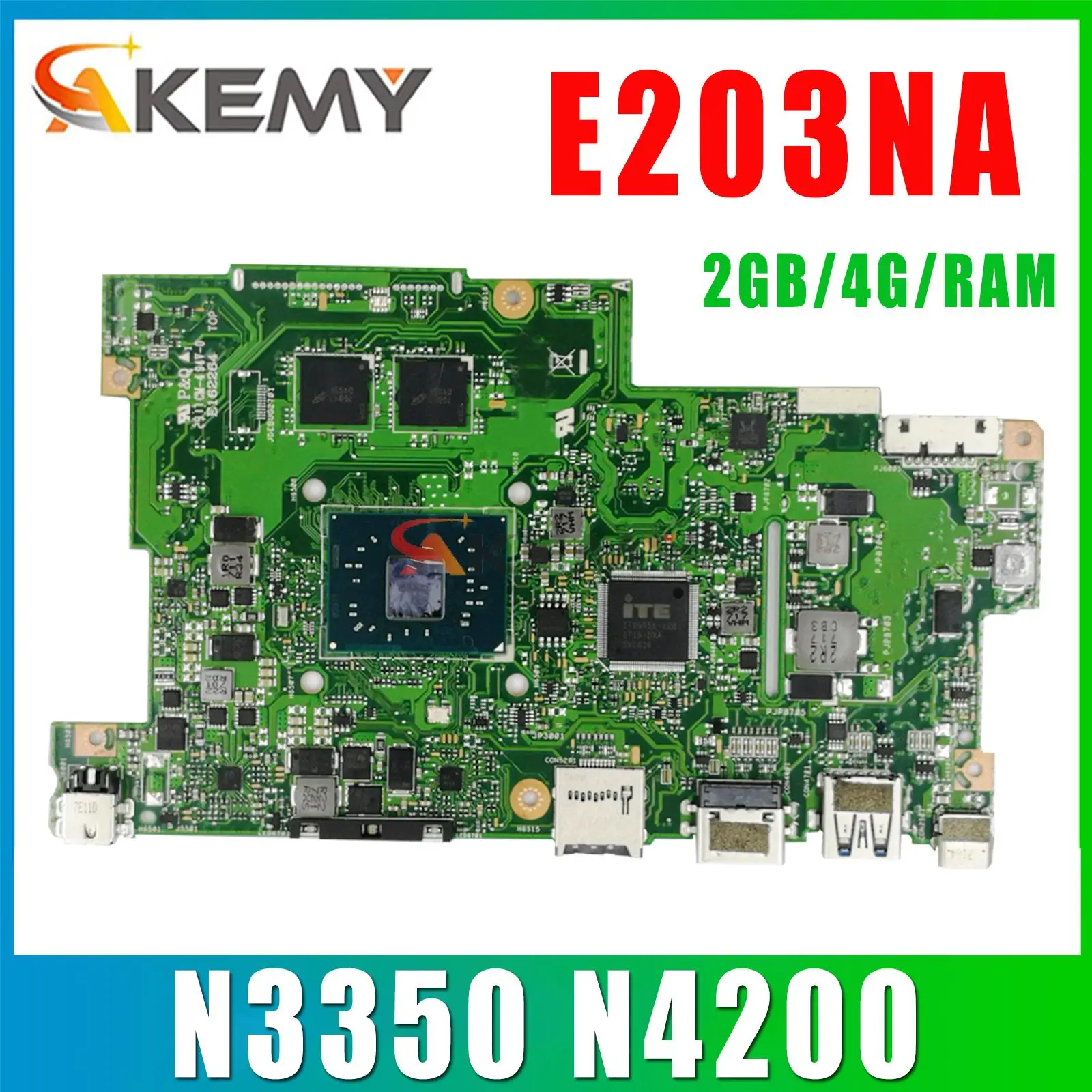 

Материнская плата для ноутбука E203N Материнская плата ASUS E203NA e203не E203NAS l203не L203NA N3350 N4200 2 ГБ/4 ГБ/ОЗУ