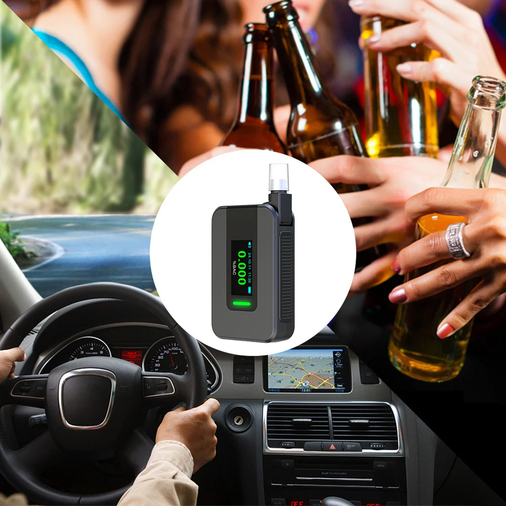 Alcohol Tester Portable Non-Contact With LED Screen Display Breathalyzer Breath Alcohol Test Tool