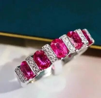 

100% 925 Sterling Silver Red Ruby Ring for Women Fine Anillos De Silver 925 Jewelry Ruby Gemstone Wedding Bands Rings Box Female