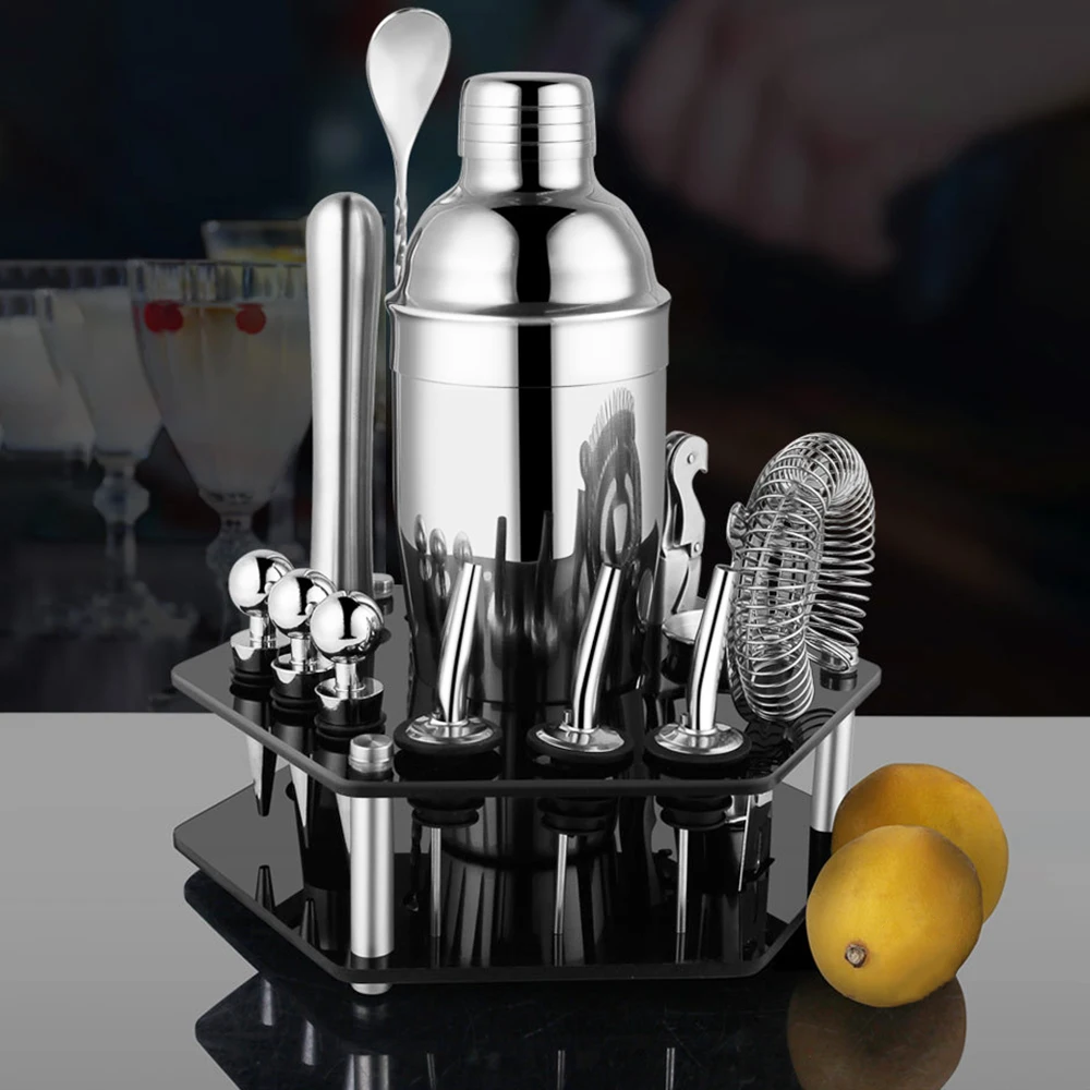 17oz Juego de bar Coctelera de Acero Inoxidable Bebida Fiesta Martini  Shaker Set