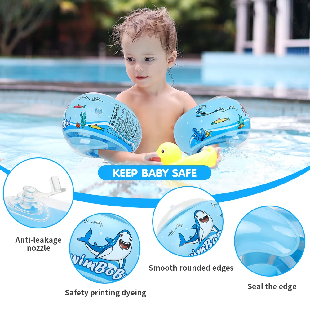 Swimbobo Summer Swim Adult Kids Boys And Girl Safe PVC Material Arm Float Armbands Inflatable Swimming Ring Water 4
